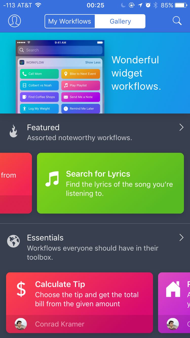 Workflow gallery