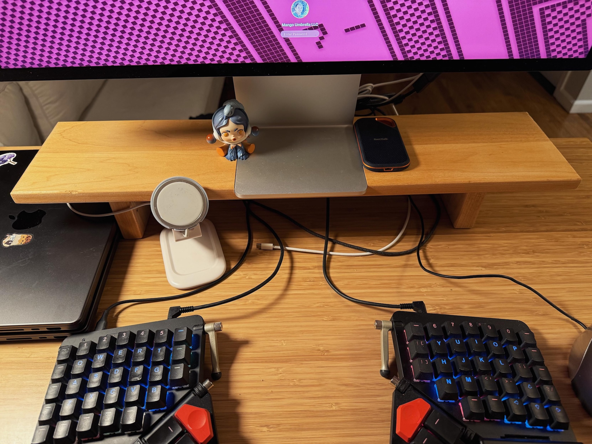 Photo of my custom built monitor shelf