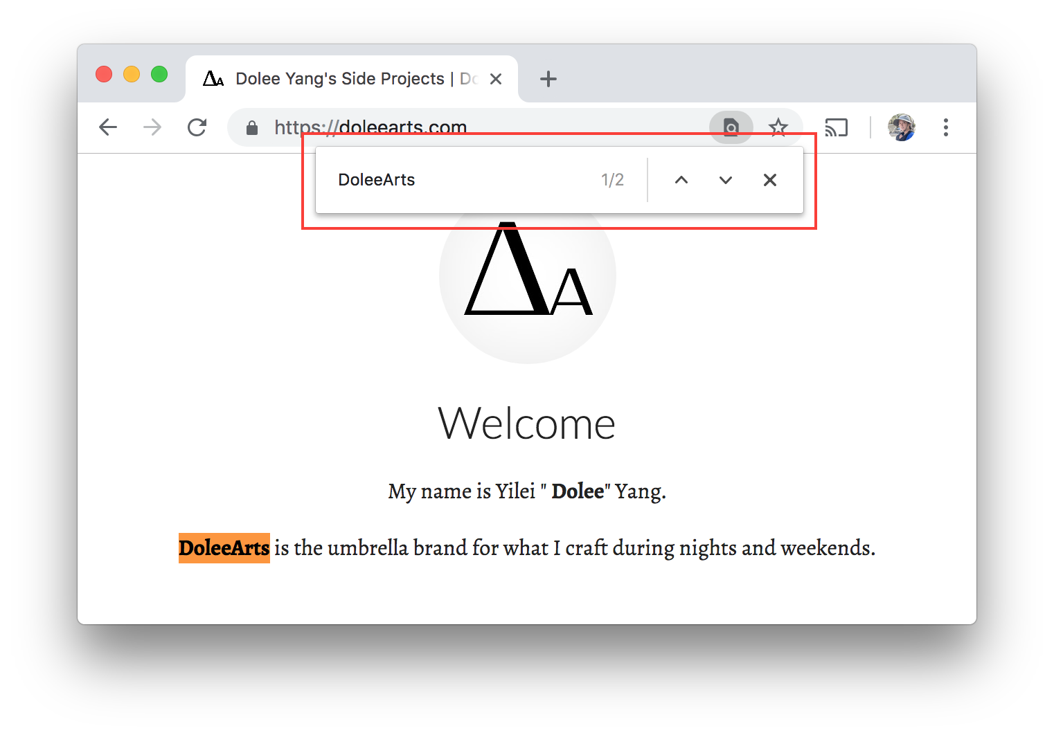 Screenshot of Chrome