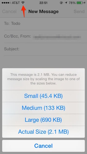 Screenshot of the iOS Mail app