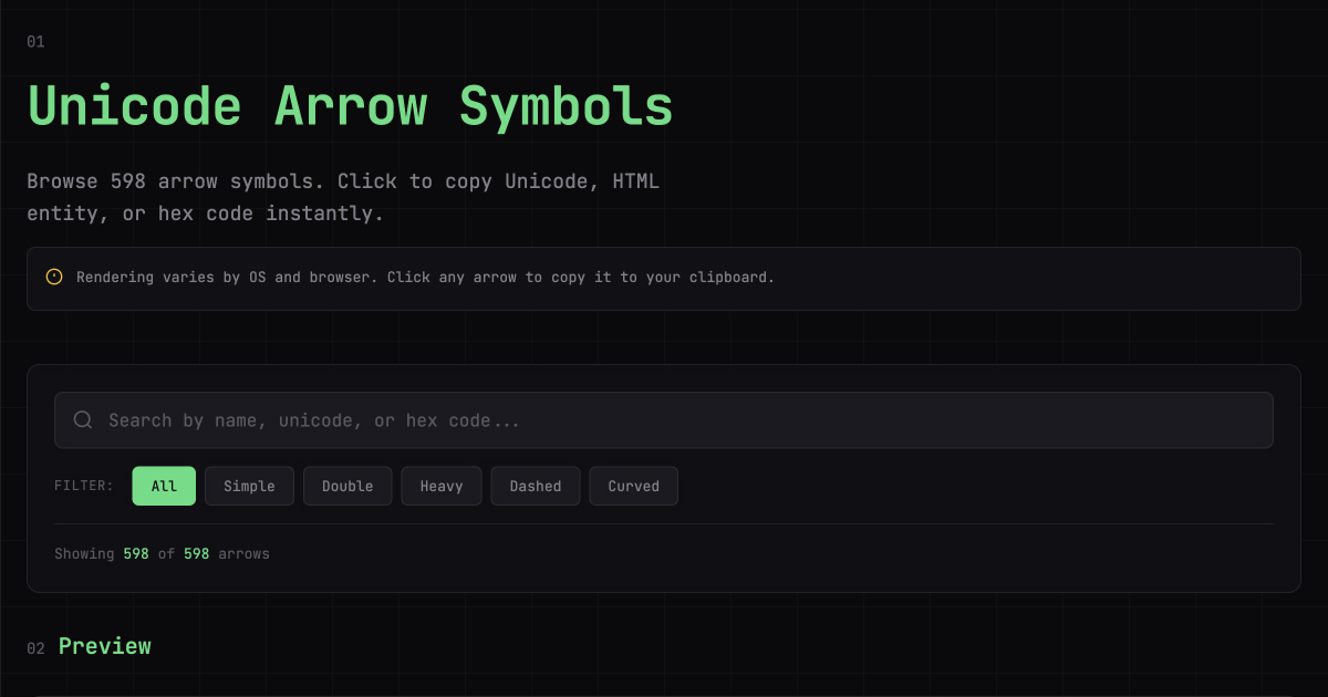 Unicode Arrow Symbols Copy Paste 598 Arrows